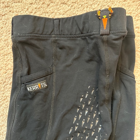 Kerrits Kids Black Ice Fil Full Seat Tech Horseback Riding Breeches Size Medium - Picture 4 of 4